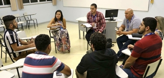 During POV, students break into small groups for discussion and reflection. 