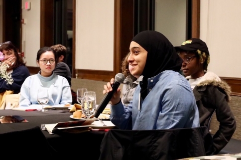 A Muslim student speaking at an intersection conference