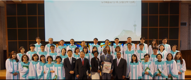 A group photo with members of the church in Korea