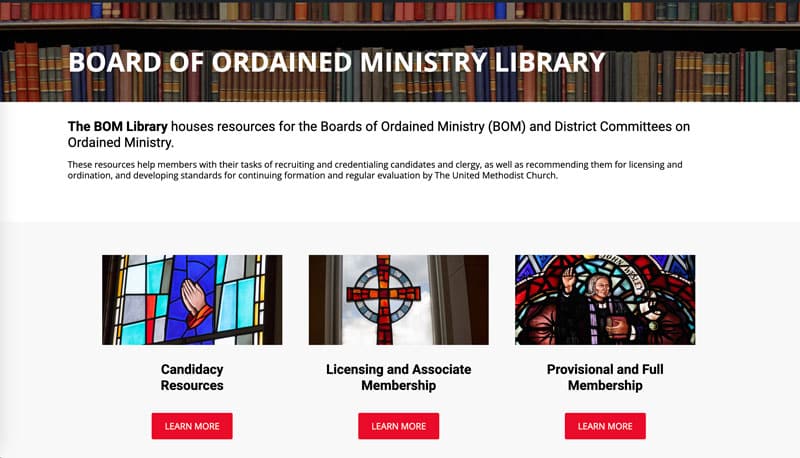 Updated Board of Ordained Ministry Library and Handbook Now Available