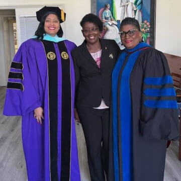 Dr. Crystal Banks (from left), Bishop Delores J. Williamston from the Louisiana Conference, and Dr. Cynthia Bond Hopson at a Black College Fund event. 