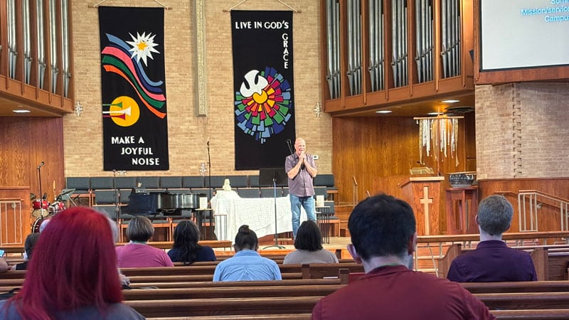Keynote speaker author Brian McLaren at the UMCMA Summer Institute, White Rock UMC, Dallas, Texas, July 15-18