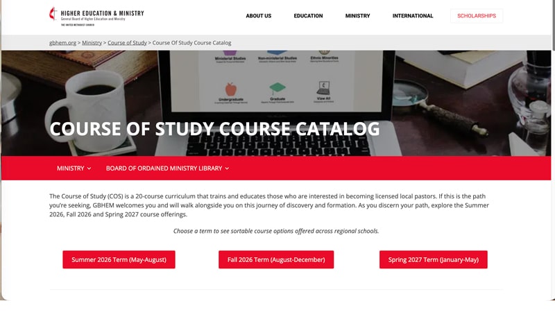 New Comprehensive Course of Study Catalog Now Available